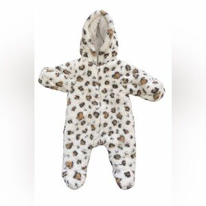Little Me Fuzzy 3-6M Leopard Print Footie